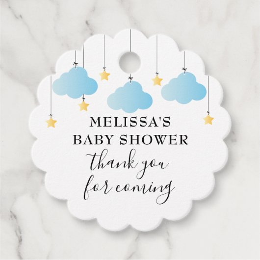 Twinkle Twinkle Blue Boy Baby Dusche Danke Geschenkanhänger (Vorderseite)