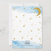 Twinkle Twinkle (Blue & Gold) Babydusche Einladung (Rückseite)