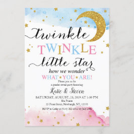 Twinkle Twinkle (Blue & Pink) Genderbericht Einladung