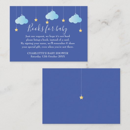 Twinkle Twinkle Book Request Baby Dusche Begleitkarte (Vorne/Hinten)