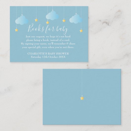 Twinkle Twinkle Book Request Baby Dusche Begleitkarte (Vorne/Hinten)