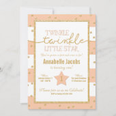 Twinkle Twinkle Coral und Gold Einladung zum Gebur (Vorderseite)