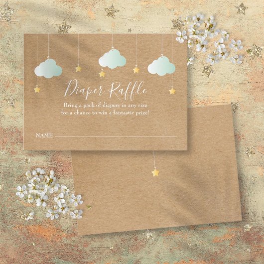 Twinkle Twinkle Diaper Raffle Baby Dusche Begleitkarte