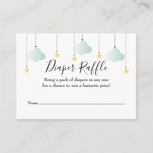 Twinkle Twinkle Diaper Raffle Baby Dusche Begleitkarte (Vorderseite)