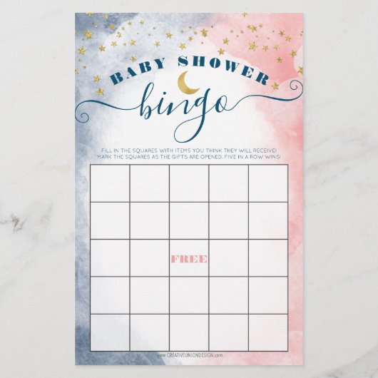 Twinkle Twinkle Double Sided Gender Reveal Games (Rückseite)