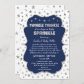 Twinkle Twinkle Drop-in Baby Sprinkle Einladung (Vorne/Hinten)