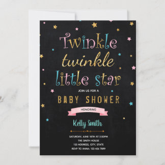Twinkle Twinkle Geburtstagsdusche Party Einladung