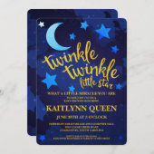 Twinkle Twinkle Gender Neutral Baby Dusche Einladung (Vorne/Hinten)