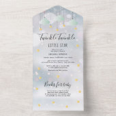 Twinkle Twinkle Gender Neutral Winter Baby Dusche All In One Einladung (Innen Boden)