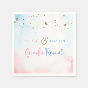Twinkle Twinkle Gender Reveal Cocktail Napkin Serviette