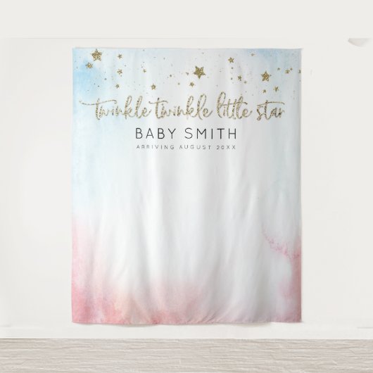 Twinkle Twinkle Gender Reveal Hintergrund Wandteppich (Vorderseite)