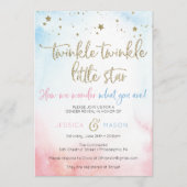 Twinkle Twinkle Gender Reveal Invites Card Programm (Vorderseite)