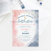 Twinkle Twinkle Gender Reveal Navy Blush Invites Programm