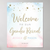 Twinkle Twinkle Gender Reveal Willkommenszeichen Poster (Vorne)