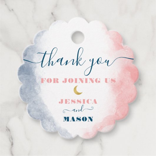 Twinkle Twinkle Gender Reveve Gevor Tag Geschenkanhänger (Vorderseite)