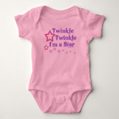 Twinkle Twinkle Ich bin ein Star Baby Strampler (Vorderseite)