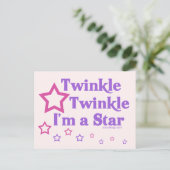 Twinkle Twinkle Ich bin ein Star Postkarte (Stehend Vorderseite)