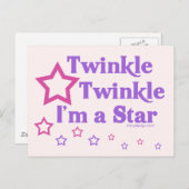 Twinkle Twinkle Ich bin ein Star Postkarte (Vorne/Hinten)