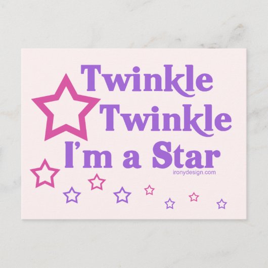 Twinkle Twinkle Ich bin ein Star Postkarte (Vorderseite)