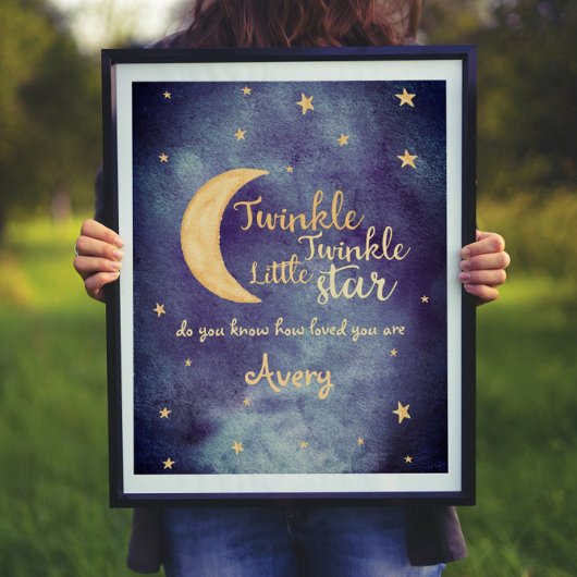 Twinkle Twinkle Kinderzimmer Aquarell Poster