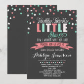 Twinkle Twinkle Kleine Star Baby Dusche in Erregun Einladung (Vorne/Hinten)