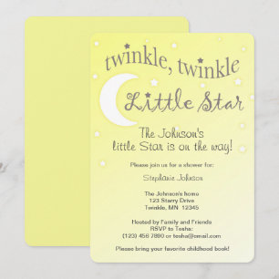 Twinkle Twinkle kleine Stern weich gelb einladen Einladung