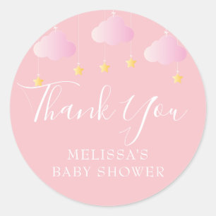 Twinkle twinkle kleiner Stern Baby Shower Pink Runder Aufkleber