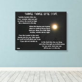 TWINKLE TWINKLE KLEINES STAR Gedicht Leinwanddruck (Insitu (Holzboden))