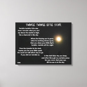 TWINKLE TWINKLE KLEINES STAR Gedicht Leinwanddruck