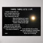 TWINKLE TWINKLE KLEINES STAR Gedicht Poster (Vorne)