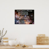 TWINKLE TWINKLE KLEINES STAR Gedicht Poster (Küche)