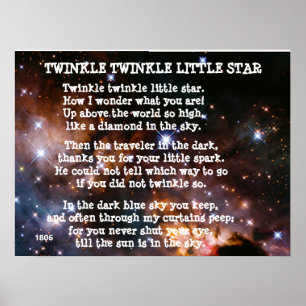 TWINKLE TWINKLE KLEINES STAR Gedicht Poster
