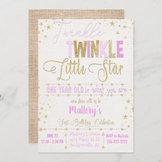 Twinkle Twinkle Little Star 1. B'day Einladung