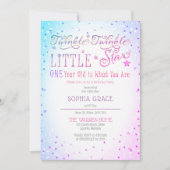 Twinkle Twinkle Little Star 1. Geburtstag Party Einladung (Vorderseite)