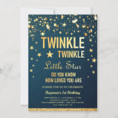 Twinkle Twinkle Little Star 1. Geburtstag Party Einladung (Vorderseite)