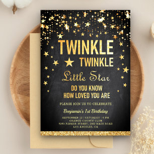 Twinkle Twinkle Little Star 1. Geburtstag Party Einladung