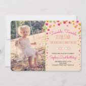 Twinkle Twinkle Little Star 2 Geburtstag Einladung (Vorderseite)