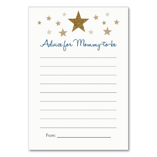 Twinkle Twinkle Little Star Advice Cards Tischnummer (Vorderseite)