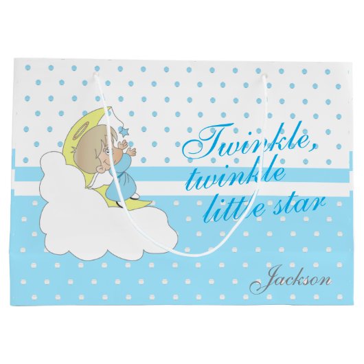 Twinkle, Twinkle Little Star - Baby Blue Große Geschenktüte (Rückseite)