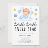 Twinkle Twinkle Little Star Baby Boy Dusche Einladung (Vorderseite)