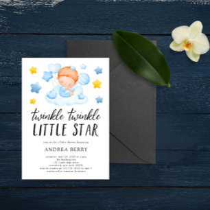 Twinkle Twinkle Little Star Baby Boy Dusche Einladung