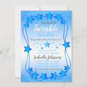 Twinkle Twinkle Little Star - Baby Boy Dusche Einladung (Vorderseite)