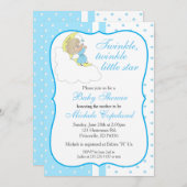 Twinkle, Twinkle Little Star - Baby Boy Einladung (Vorne/Hinten)
