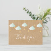 Twinkle Twinkle Little Star Baby Dusche Dankeskarte (Stehend Vorderseite)