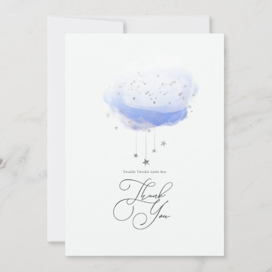 Twinkle Twinkle Little Star Baby Dusche Dankeskarte (Vorderseite)