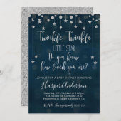 Twinkle Twinkle Little Star Baby Dusche Einladung (Vorne/Hinten)