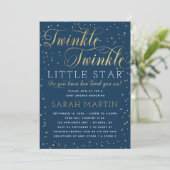 Twinkle Twinkle Little Star Baby Dusche Einladung (Stehend Vorderseite)