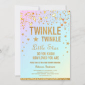 Twinkle Twinkle Little Star Baby Dusche Einladung (Vorderseite)