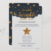 Twinkle Twinkle Little Star Baby Dusche Einladung (Vorne/Hinten)