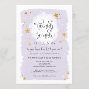 Twinkle Twinkle Little Star Baby Dusche Einladung